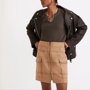 Madewell (Re)sourced Zip Front Mini Skirt in Windowpane Size 2